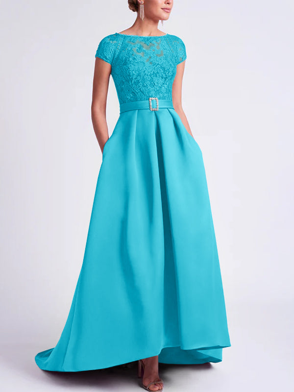 A-Line/Princess Scoop Asymmetrical Mother of the Bride Dresses