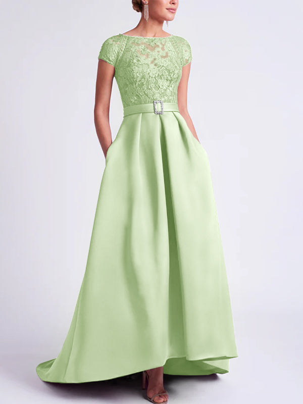 A-Line/Princess Scoop Asymmetrical Mother of the Bride Dresses