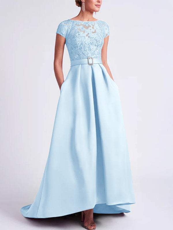 A-Line/Princess Scoop Asymmetrical Mother of the Bride Dresses