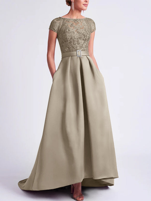 A-Line/Princess Scoop Asymmetrical Mother of the Bride Dresses