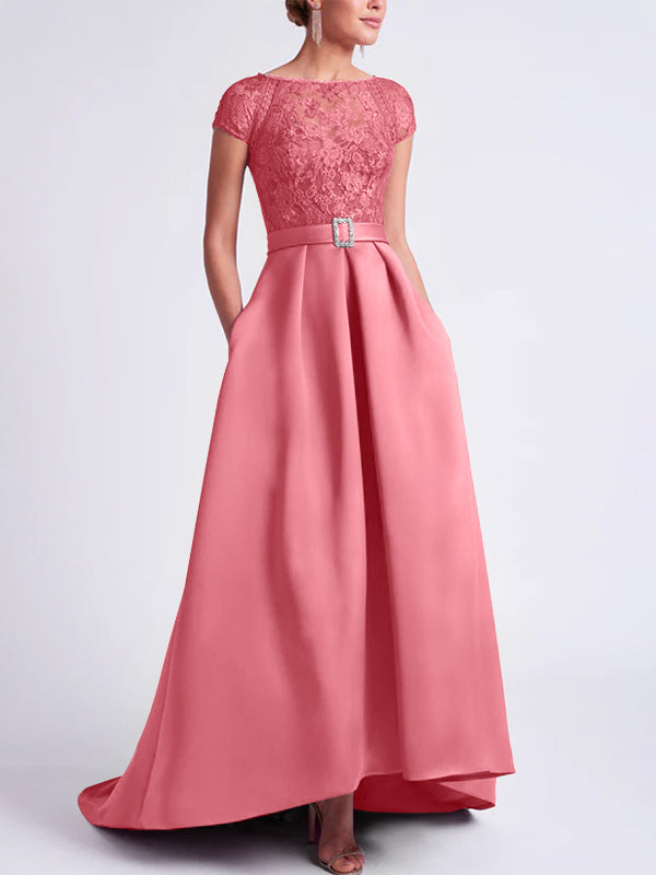 A-Line/Princess Scoop Asymmetrical Mother of the Bride Dresses