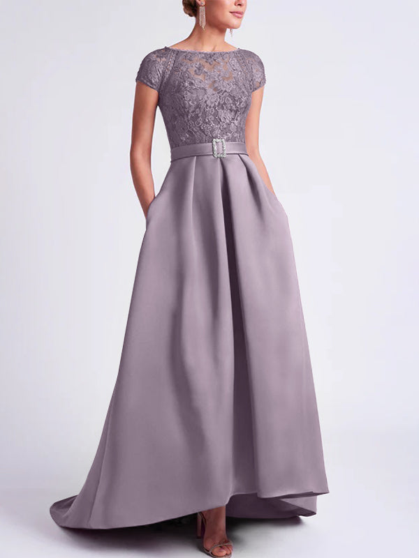 A-Line/Princess Scoop Asymmetrical Mother of the Bride Dresses