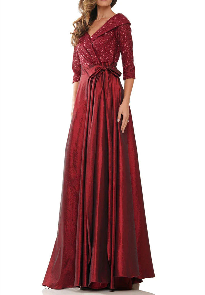 A-Line/Princess V-Neck Floor-Length Mother of the Bride Dresses