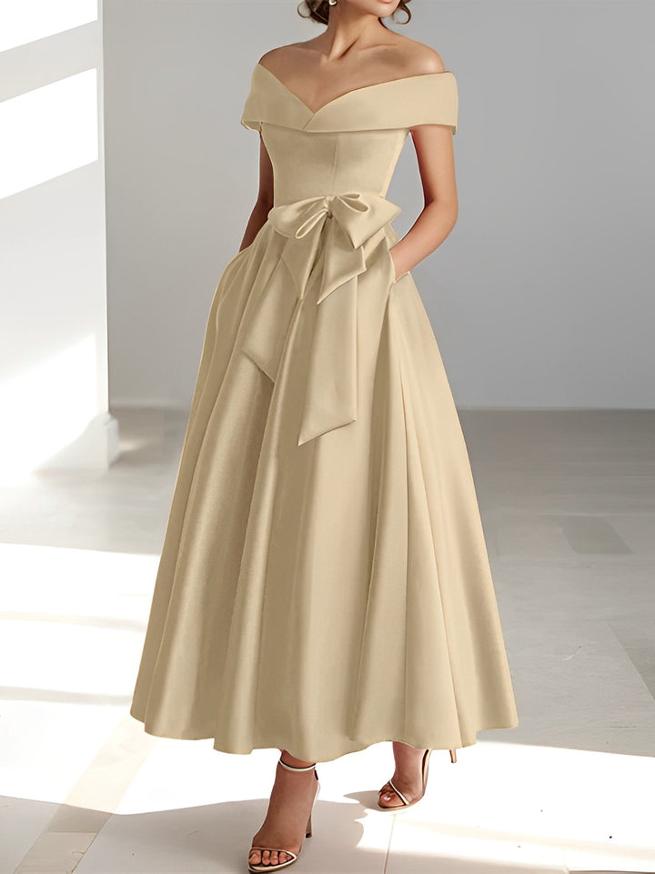 A-Line/Princess Off-the-Shoulder Mother of the Bride Dresses with Pockets