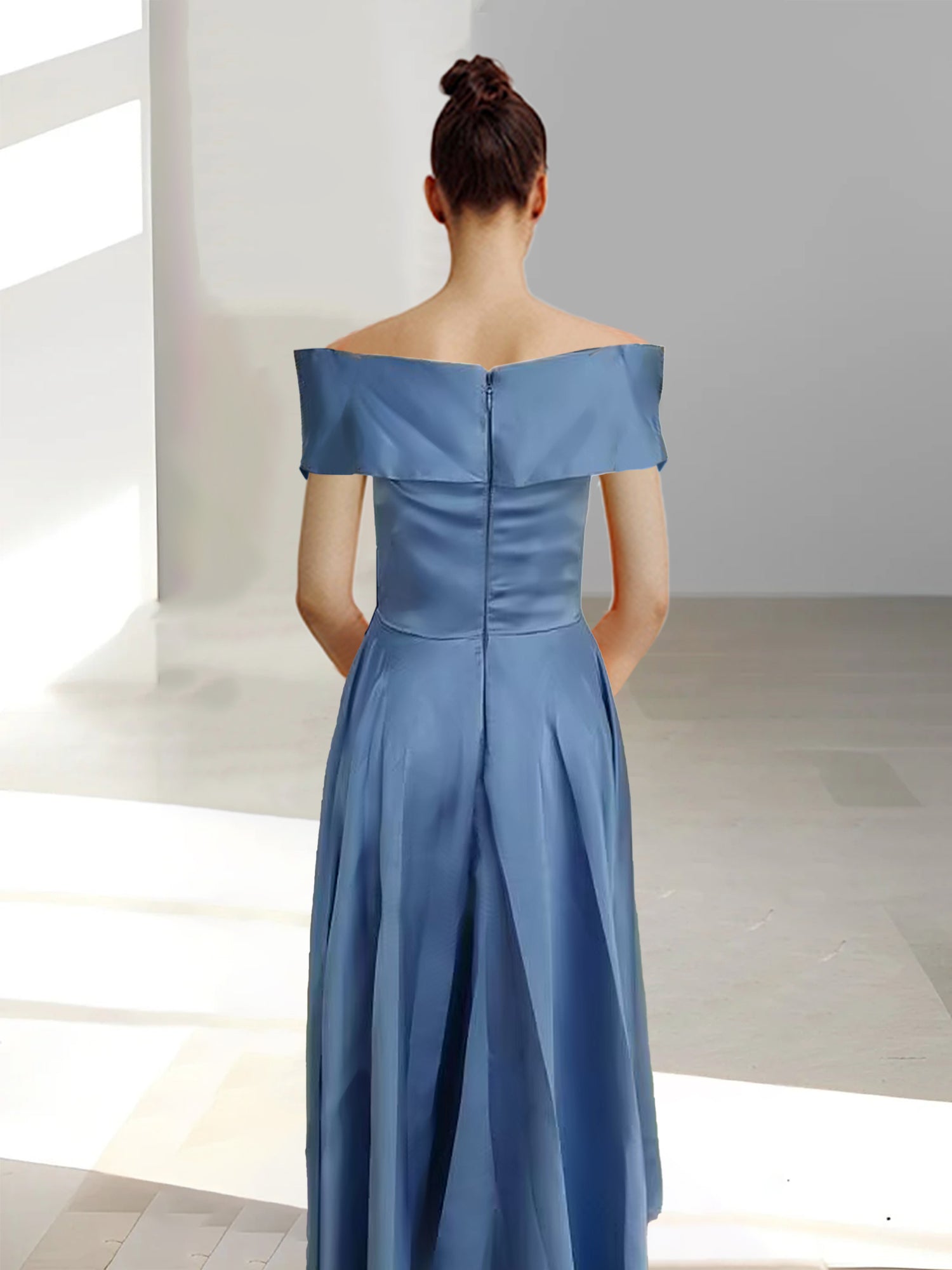 A-Line/Princess One-shoulder Sleeveless Ankle Length Wedding Guest Dress With Bow