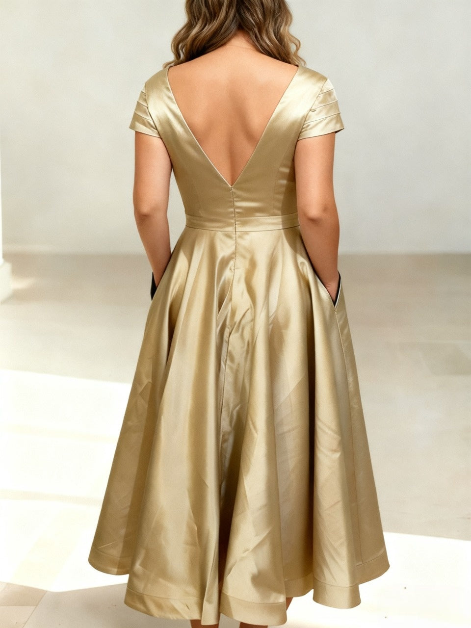 Satin Mother of the Bride Dresses Black 2026 A-Line/Princess V-Neck Plus Size Wedding Party Formal Guest Evening Gowns with Pockets, Black Satin Mother of the Bride Dresses Black 2026 A-Line/Princess V-Neck Plus Size Wedding Party Formal Guest Evening Gowns with Pockets, Black