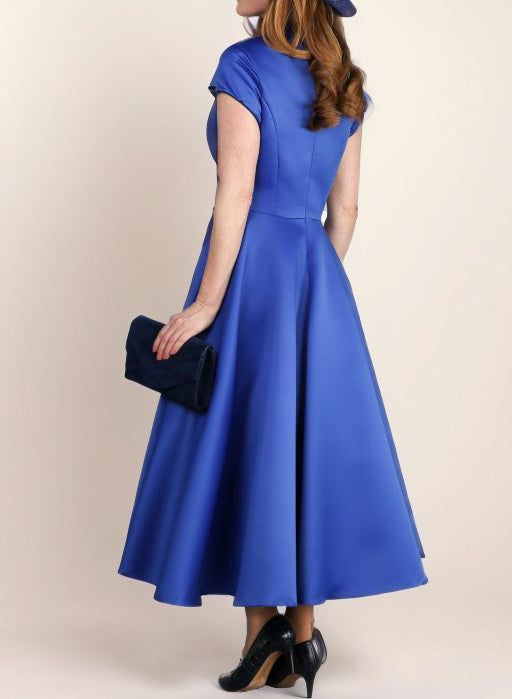 A-Line/Princess V-Neck Short Sleeves  Ankle-Length Mother of the Bride Dresses with Sash