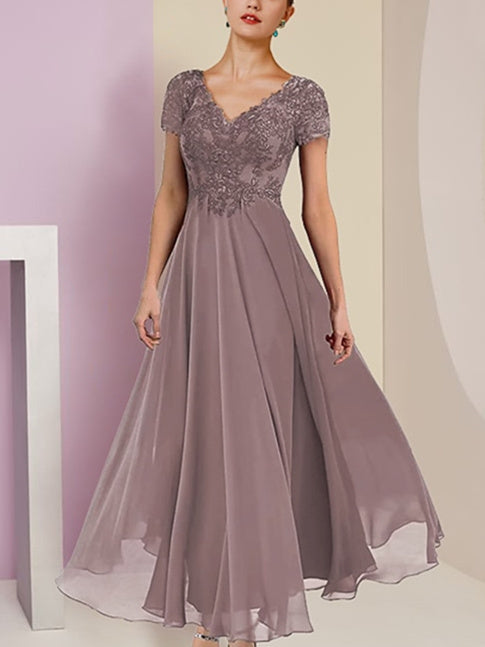 2 Pieces Mother Of The Bride Dresses 2026 Women's A-Line/Princess Short Sleeves Formal Evening Gown Wedding Party Dress with Jacket, Dusk 2 Pieces Mother Of The Bride Dresses 2026 Women's A-Line/Princess Short Sleeves Formal Evening Gown Wedding Party Dress with Jacket, Dusk