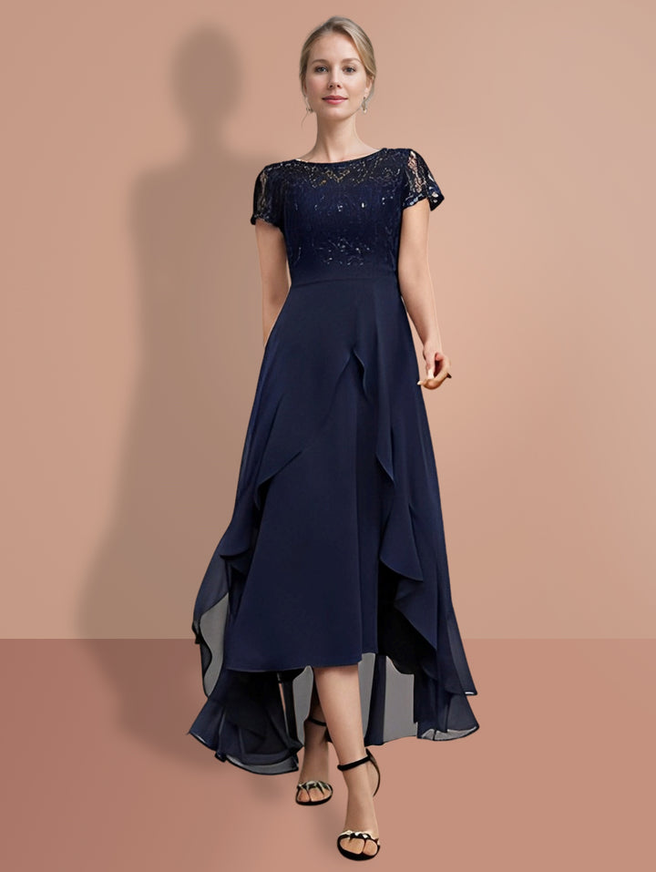 A-Line/Princess  Short Sleeves Mother Of The Bride Dresses with Lace
