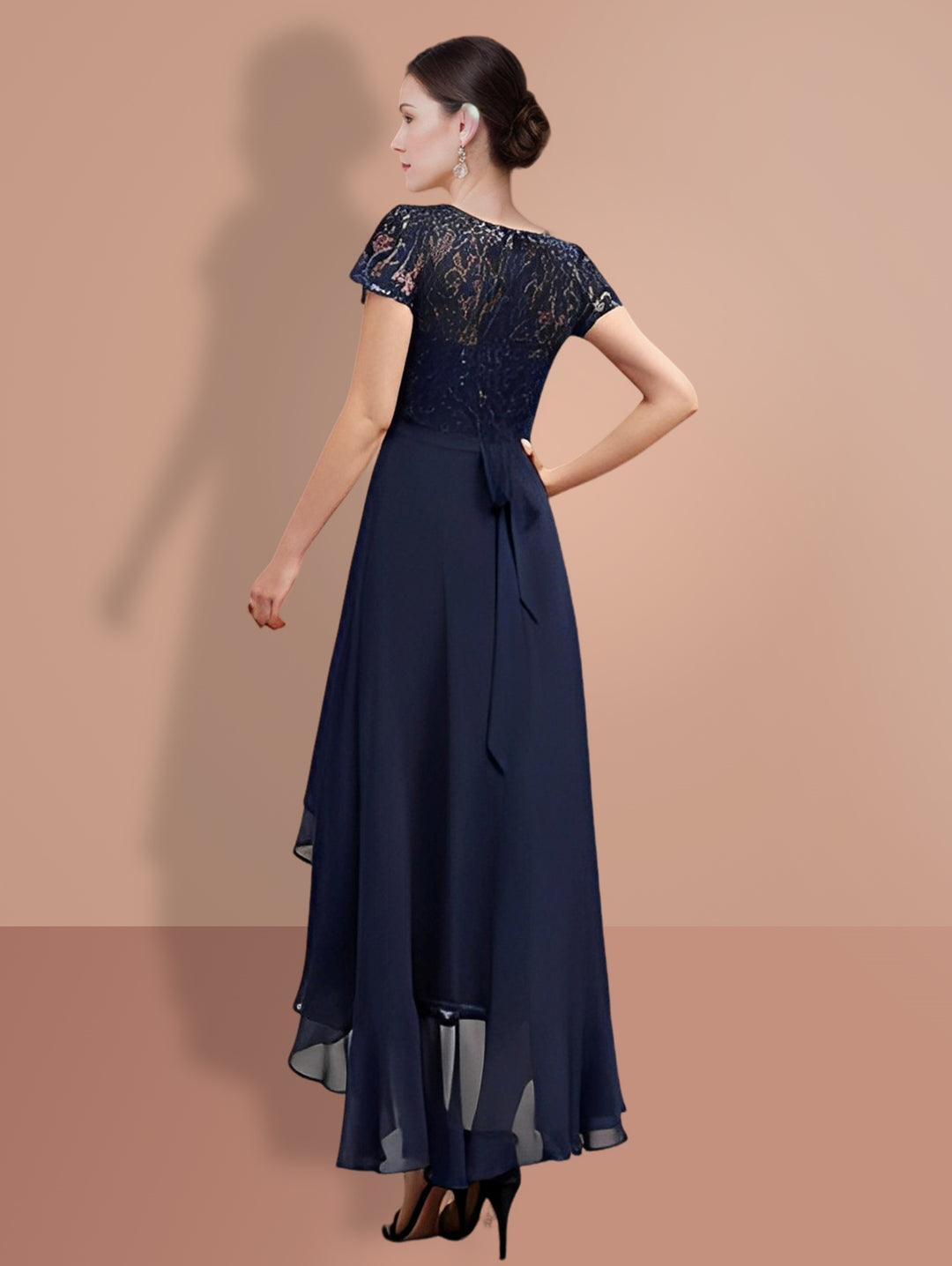 A-Line/Princess  Short Sleeves Mother Of The Bride Dresses with Lace