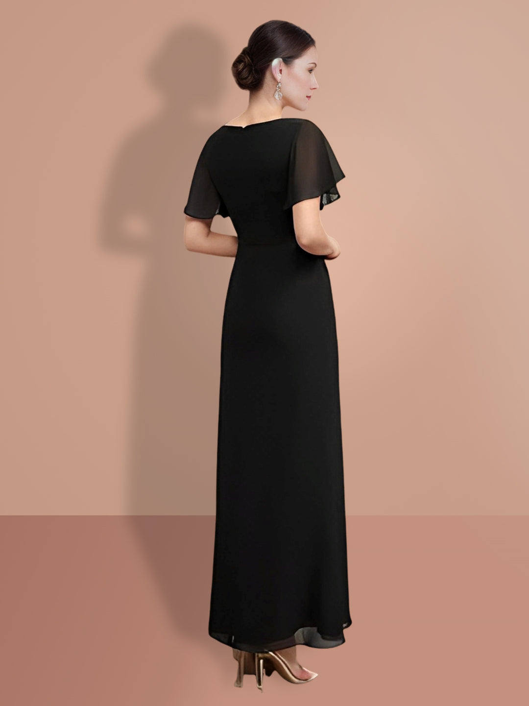 Sheath/Column Ankle-Length Short Sleeves Mother of the Bride Dresses - Mondressy Sheath/Column Ankle-Length Short Sleeves Mother of the Bride Dresses - Mondressy