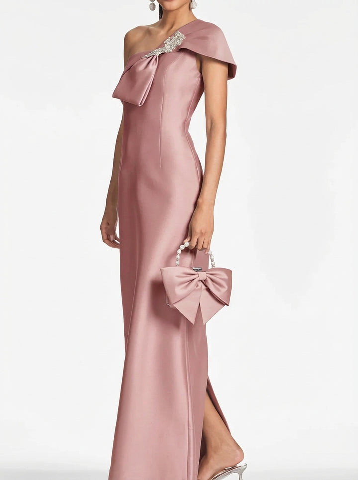 Sheath/Column One Shoulder Floor-Length Mother of the Bride Dresses