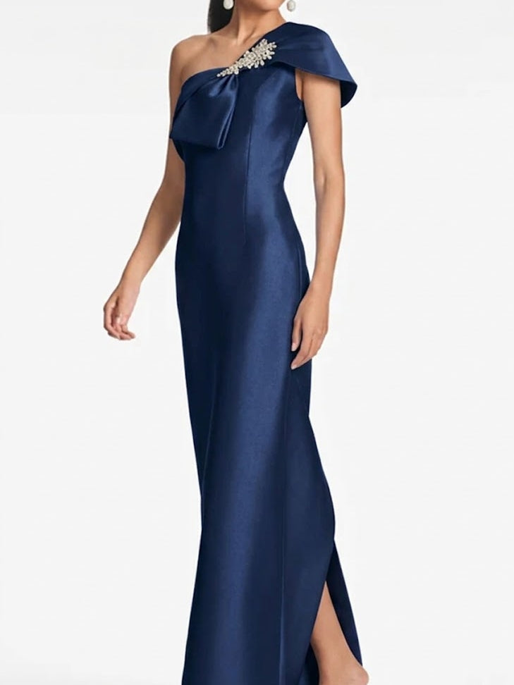 Sheath/Column One Shoulder Floor-Length Mother of the Bride Dresses