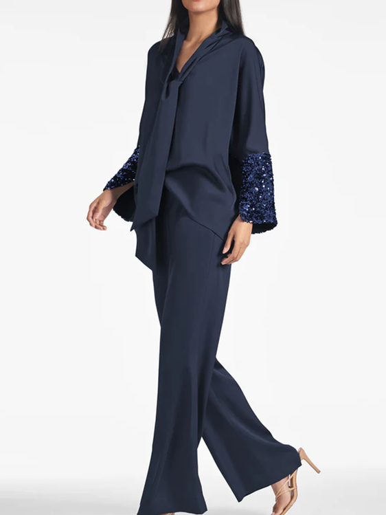 Long Sleeves Mother of the Bride Pantsuits with Sequin