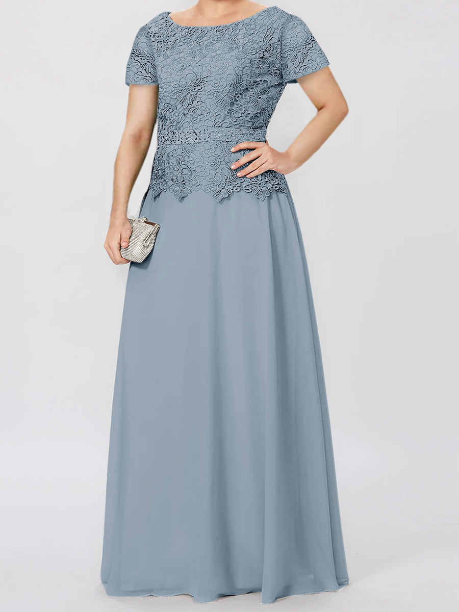 A-Line/Princess Short Sleeves Mother of the Bride Dresses with Applique & Sequins