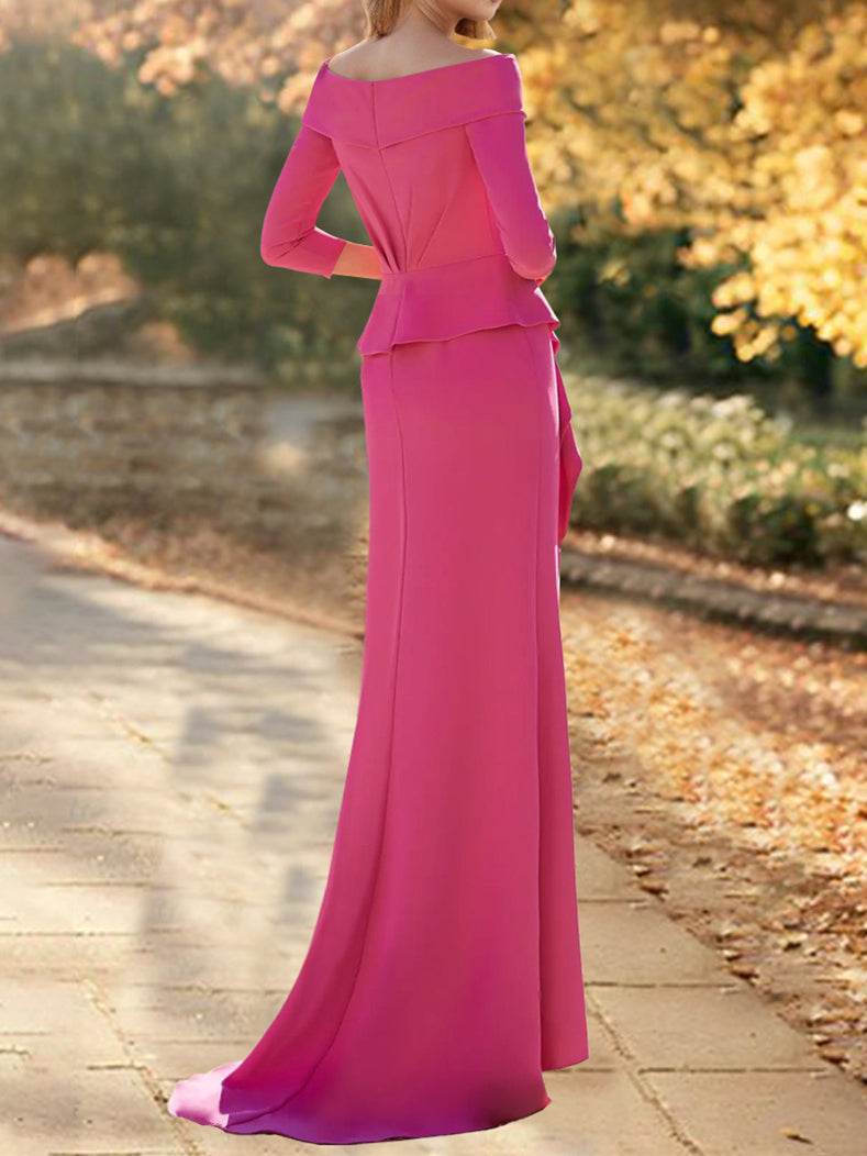 A-Line/Princess Off-the-Shoulder Mother of the Bride Dresses with Flower