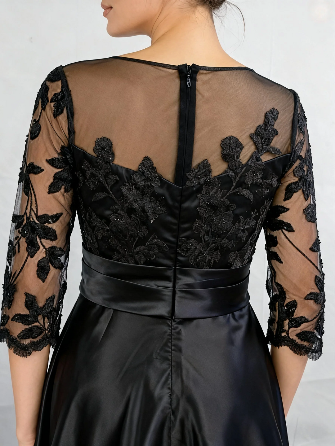 A-Line/Princess Sweetheart 3/4 Sleeves Floor-Length Plus Size Mother Of The Bride Dresses With Lace & Split Side