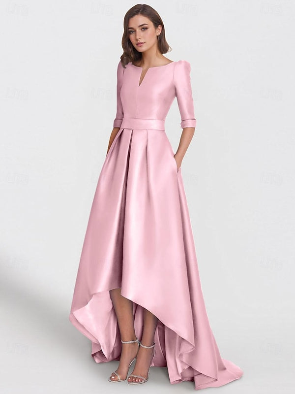 A-Line/Princess Half Sleeves Asymmetrical Mother Of The Bride Dresses With Pockets