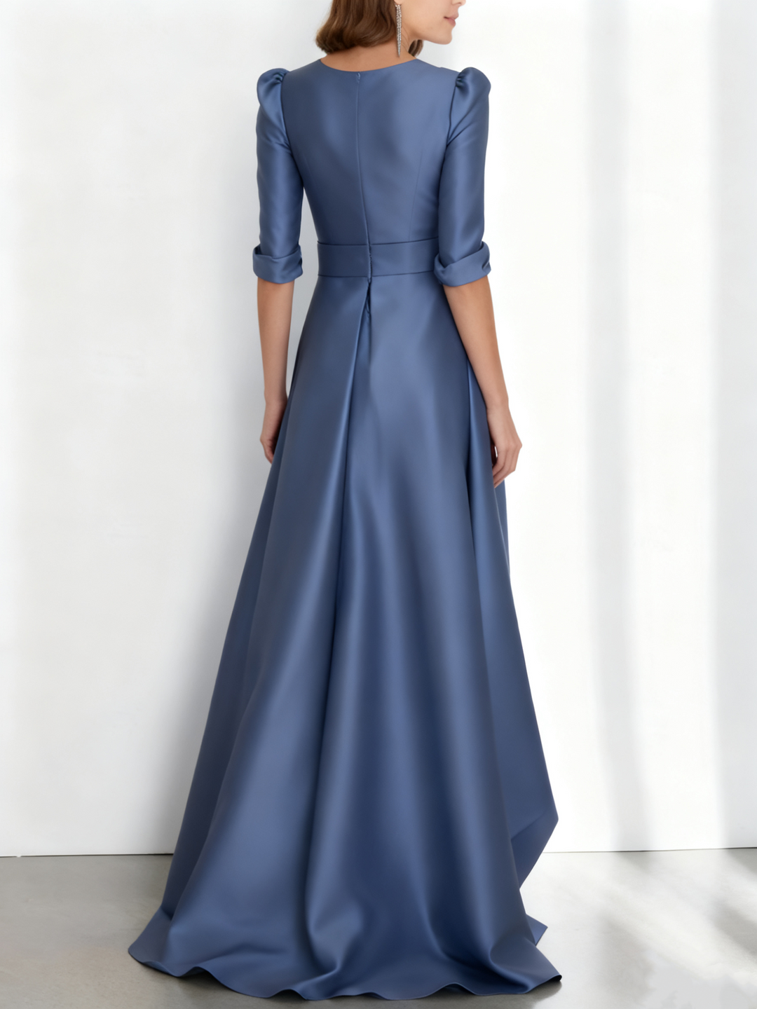 A-Line/Princess Half Sleeves Asymmetrical Mother Of The Bride Dresses With Pockets