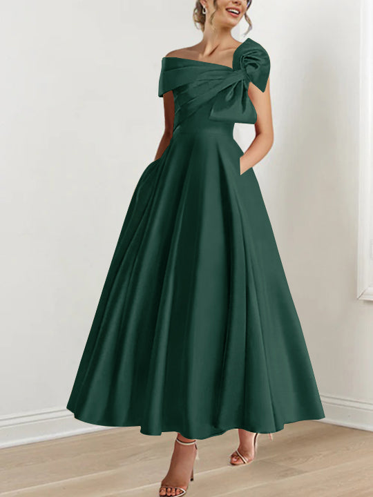 A-Line/Princess Off-the-Shoulder Sleeveless Ankle-Length Mother of the - Mondressy A-Line/Princess Off-the-Shoulder Sleeveless Ankle-Length Mother of the - Mondressy