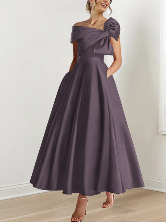 A-Line/Princess Off-the-Shoulder Sleeveless Ankle-Length