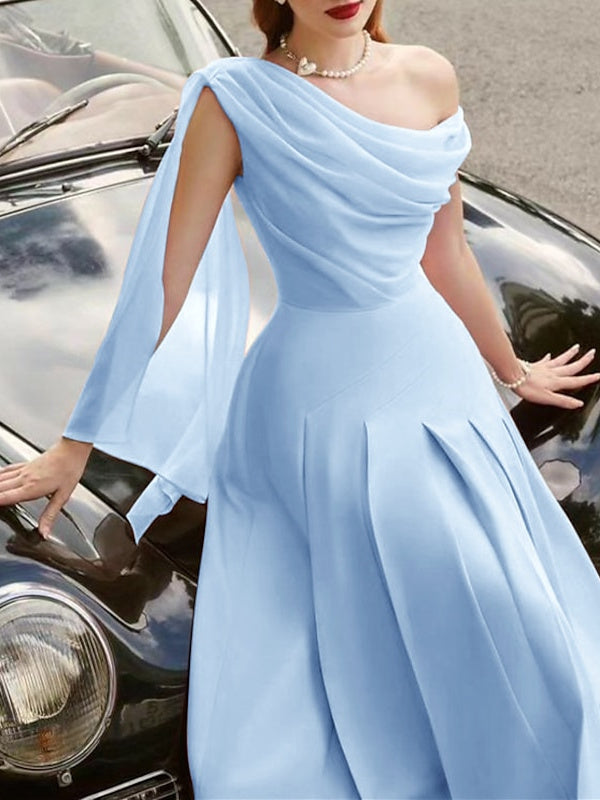 A-Line/Princess Sleeveless Tea-Length Wedding Guest Dresses