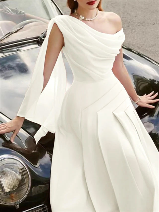 A-Line/Princess Sleeveless Tea-Length Wedding Guest Dresses Ivory A-Line/Princess Sleeveless Tea-Length Wedding Guest Dresses Ivory