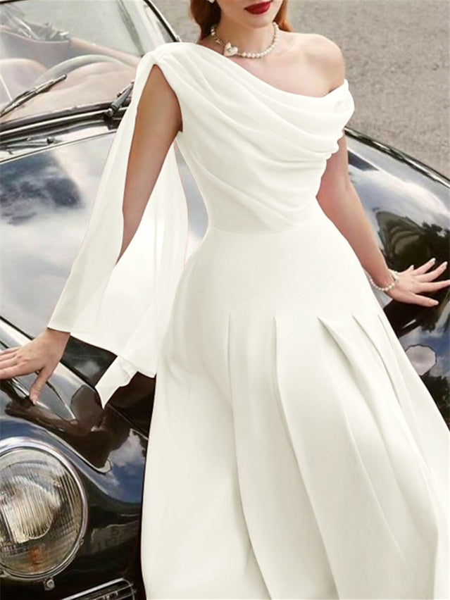 A-Line/Princess Sleeveless Tea-Length Wedding Guest Dresses
