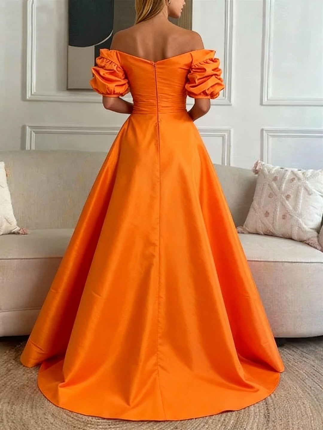 A-Line/Princess Off-the-Shoulder Floor-length Evening Dresses