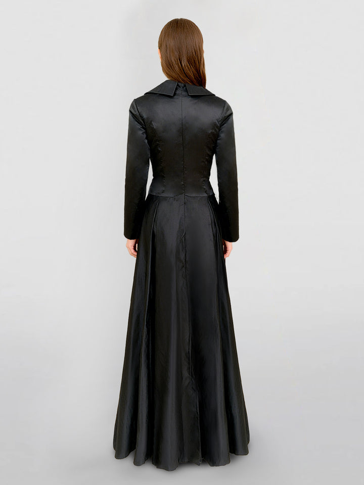 A-Line/Princess Long Sleeves V-Neck Floor-length Evening Dresses