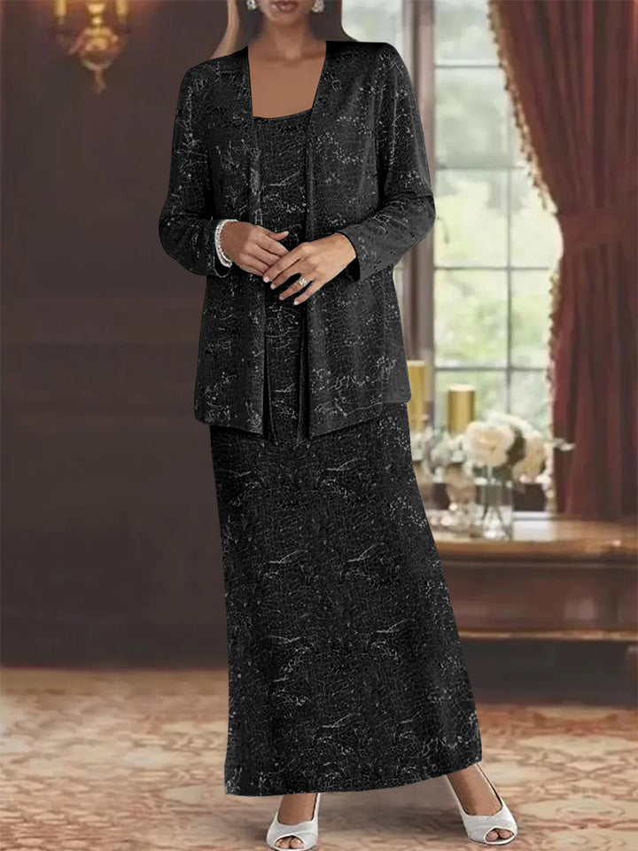 Chiffon Mother of the Bride Dresses with Sequins & Jacket