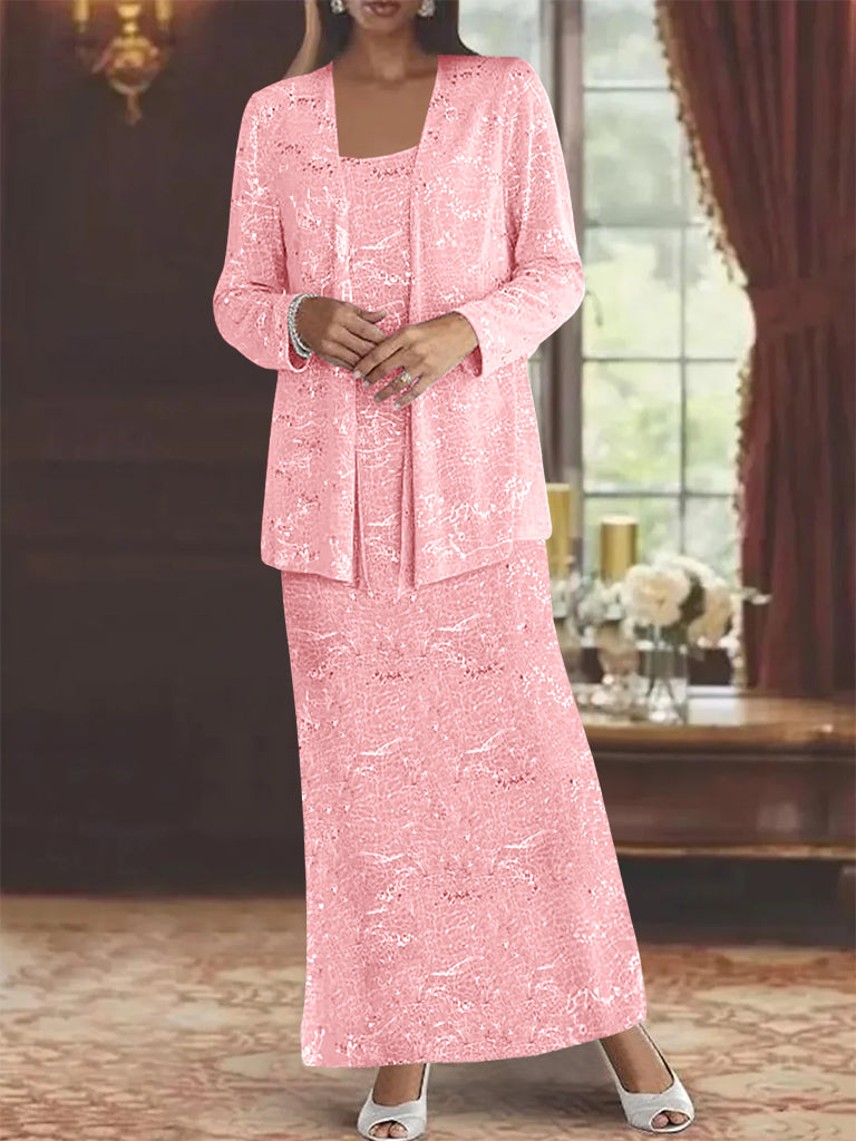 Chiffon Mother of the Bride Dresses with Sequins & Jacket