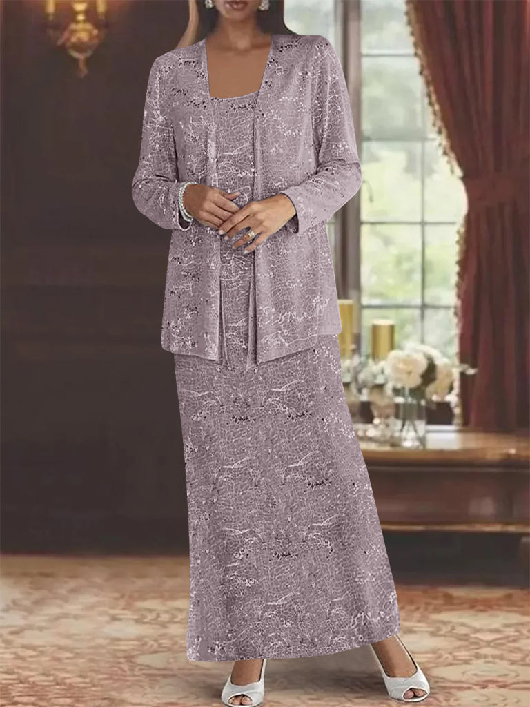 Chiffon Mother of the Bride Dresses with Sequins & Jacket