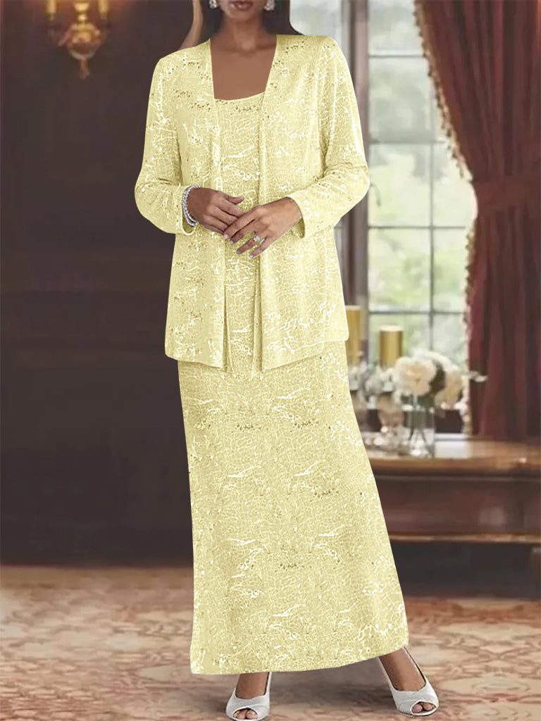 Chiffon Mother of the Bride Dresses with Sequins & Jacket