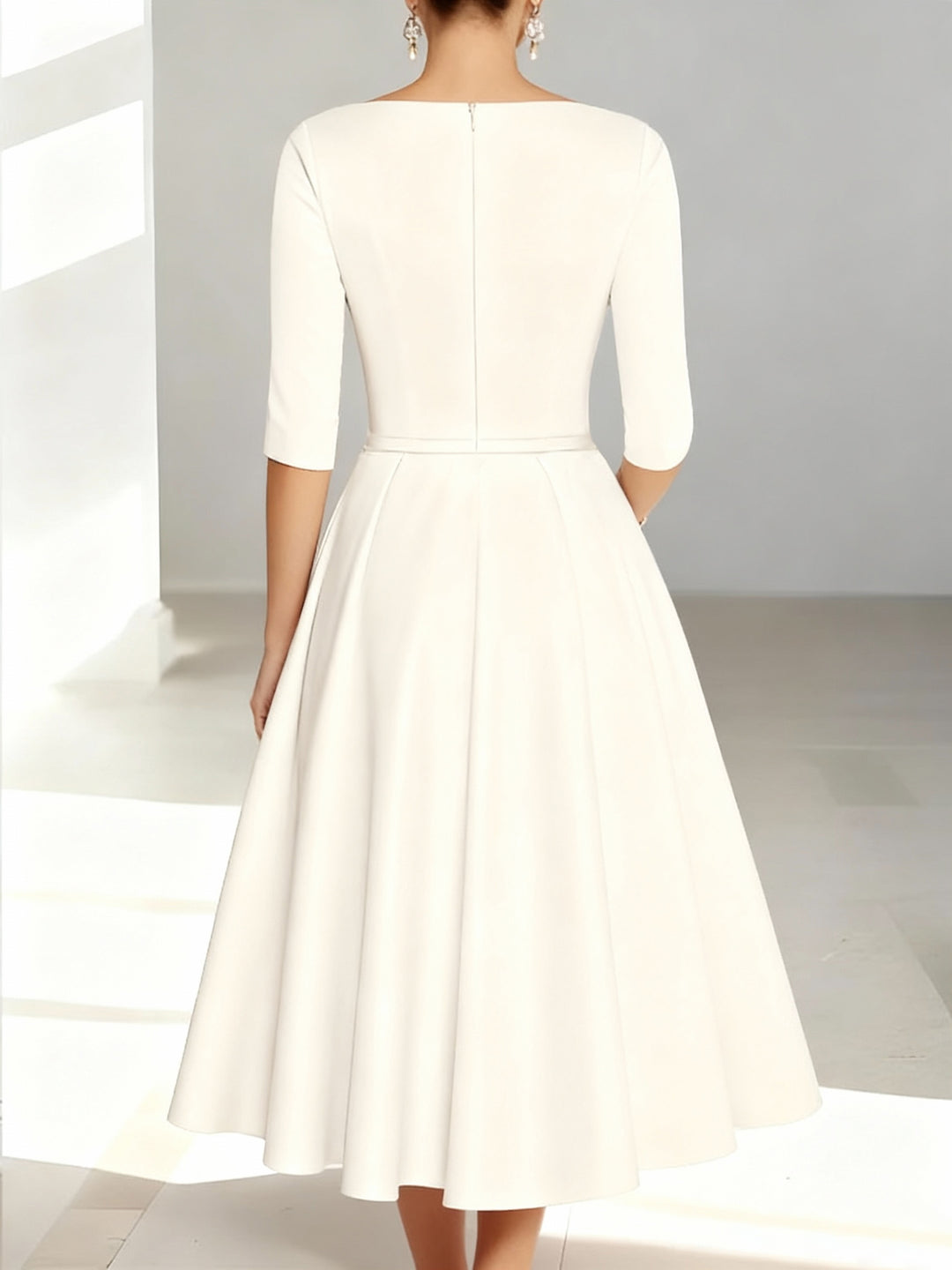 A-Line/Princess Half Sleeves Ankle Length Mother Of The Bride Dresses  & Groom With Pockets