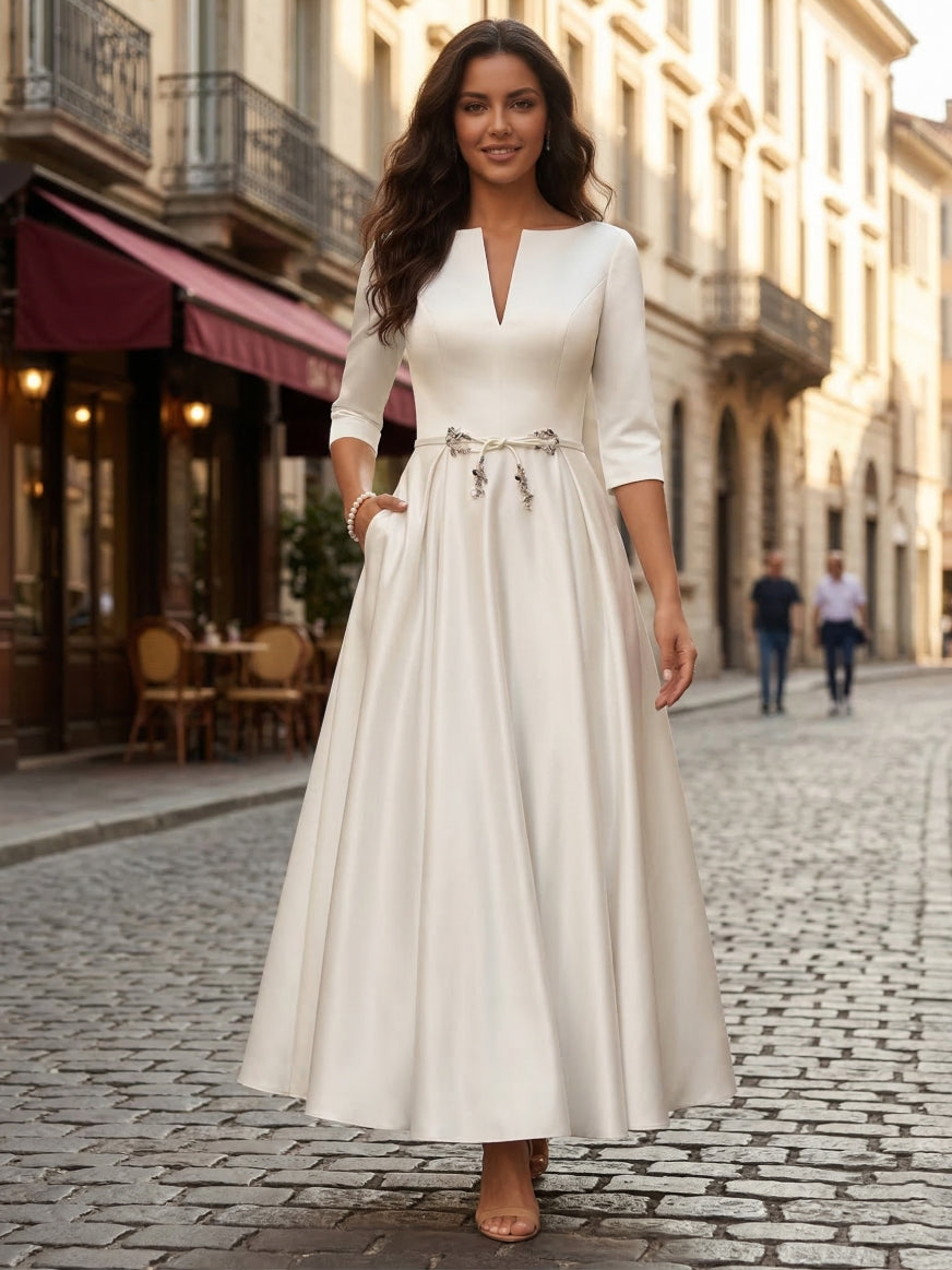 long dress half sleeve Lace Half Long Sleeves Prom Dresses Black Layered Straps Short Evening Gowns