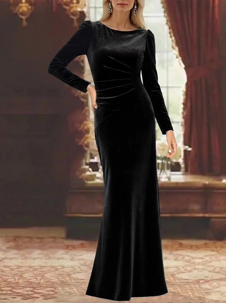 A-Line/Princess Scoop Half Sleeves Ankle-Length Mother of the Bride Dresses with Ruffles