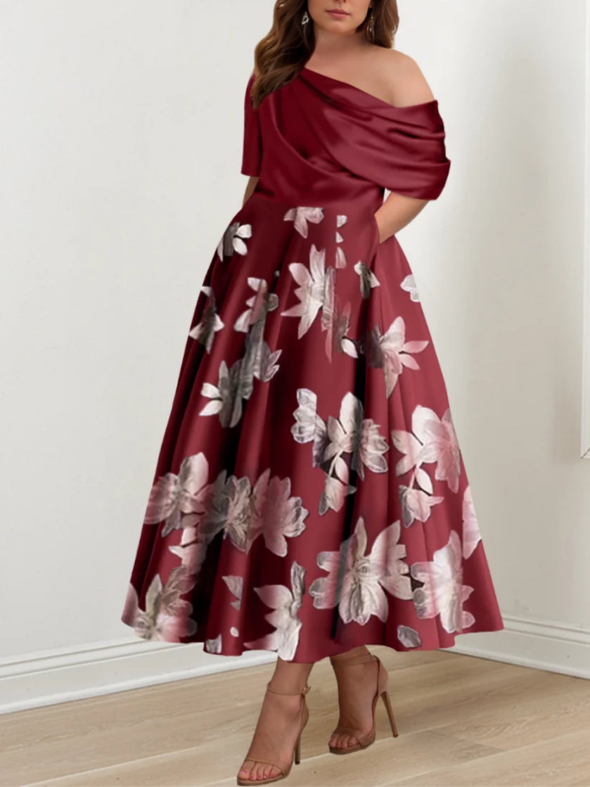 plus size mother of the bride dresses burgundy Zaldita Two Piece Dress Set for Women Plus Size Mother of The Bride Dress Suit Formal Gowns Burgundy 4XL