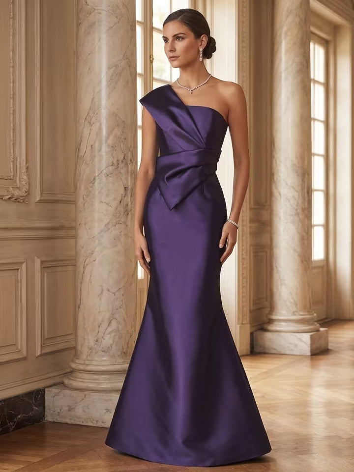 Trumpet/Mermaid One-Shoulder Sleeveless Floor-Length Mother of the Bride Dresses