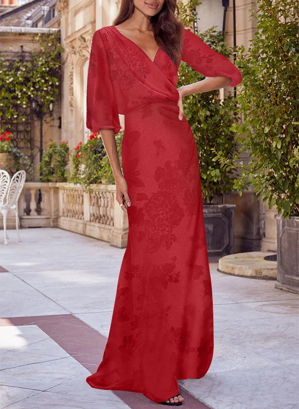 red mother of the groom dresses A Line V Neck Satin Bride Dress with Pockets Elegant Cocktail Dress Custom Size / Red perfect for a refined look on the big day. Mother of the Bride/Groom Dress: