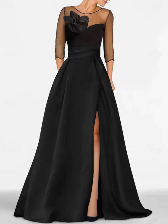 floral mob dress in black