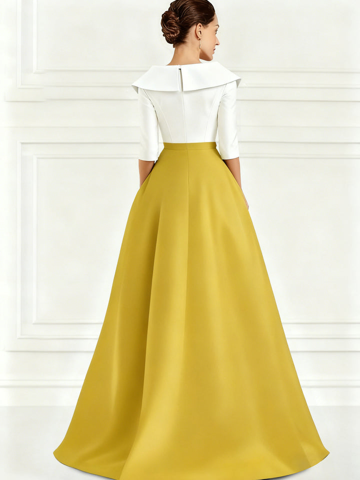 A-Line/Princess V-Neck Floor-Length Mother of the Bride Dresses with Appliques & Split Side