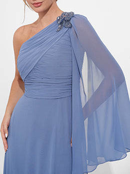 A-Line/Princess One-Shoulder Mother Of The Bride & Groom Dresses with Appliques & Side Slit