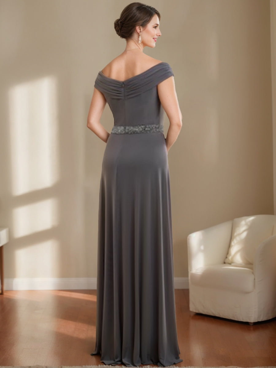 Sheath/Column V-Neck Ruched Mother Of The Bride Dresses with Beading