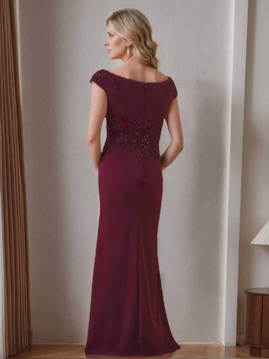 Sheath/Column V-Neck Sleeveless Mother Of The Bride Dresses with Appliques