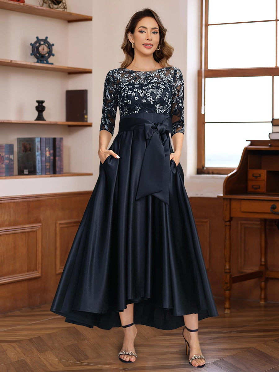 blue dress for baby girl Sky Blue Asymmetric Neckline Pencil Mother of Bride Dress