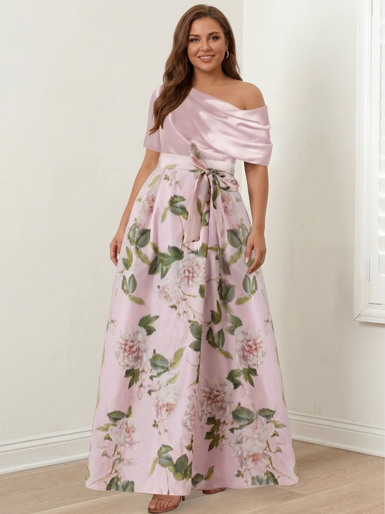 pink floral dress plus size Smocked Midi size women ZAPAKA Women Sparkly Pink Long