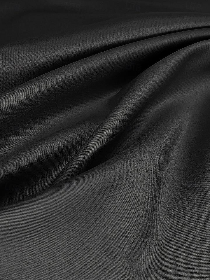 A-Line/Princess Shirt Collar 3/4 Sleeves Floor-Length Mother of the Bride Dresses with Sequins & Self-tie Sash & Pocket 