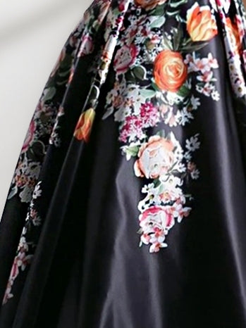 A-Line/Princess Sweetheart Sleeveless Floor-Length Printed Floral Pleated Mother of the Bride Dresses with Sash