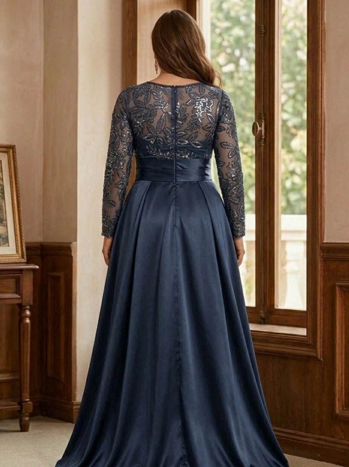 plus size sequin mother of the bride dresses A-Line Mother of the Bride Dresses Plus Size Hide Belly Curve Elegant JiMiss Dresses